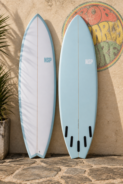 NSP Kingfish 6'4 PU Shortboard Surfboard - Blue Powder
