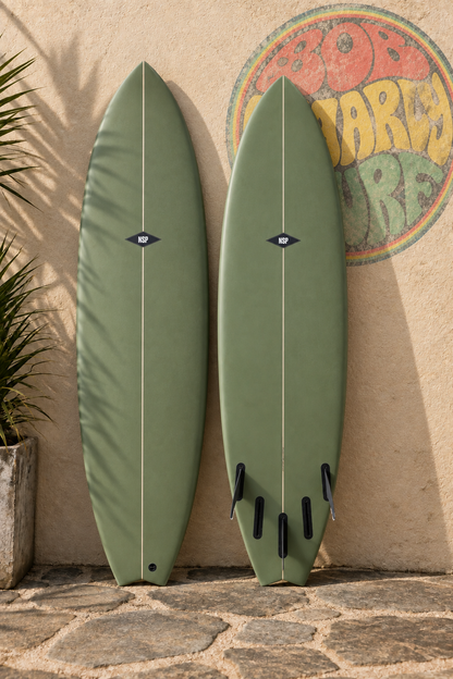 NSP Kingfish PU 6'4" Shortboard Surfboard - Olive