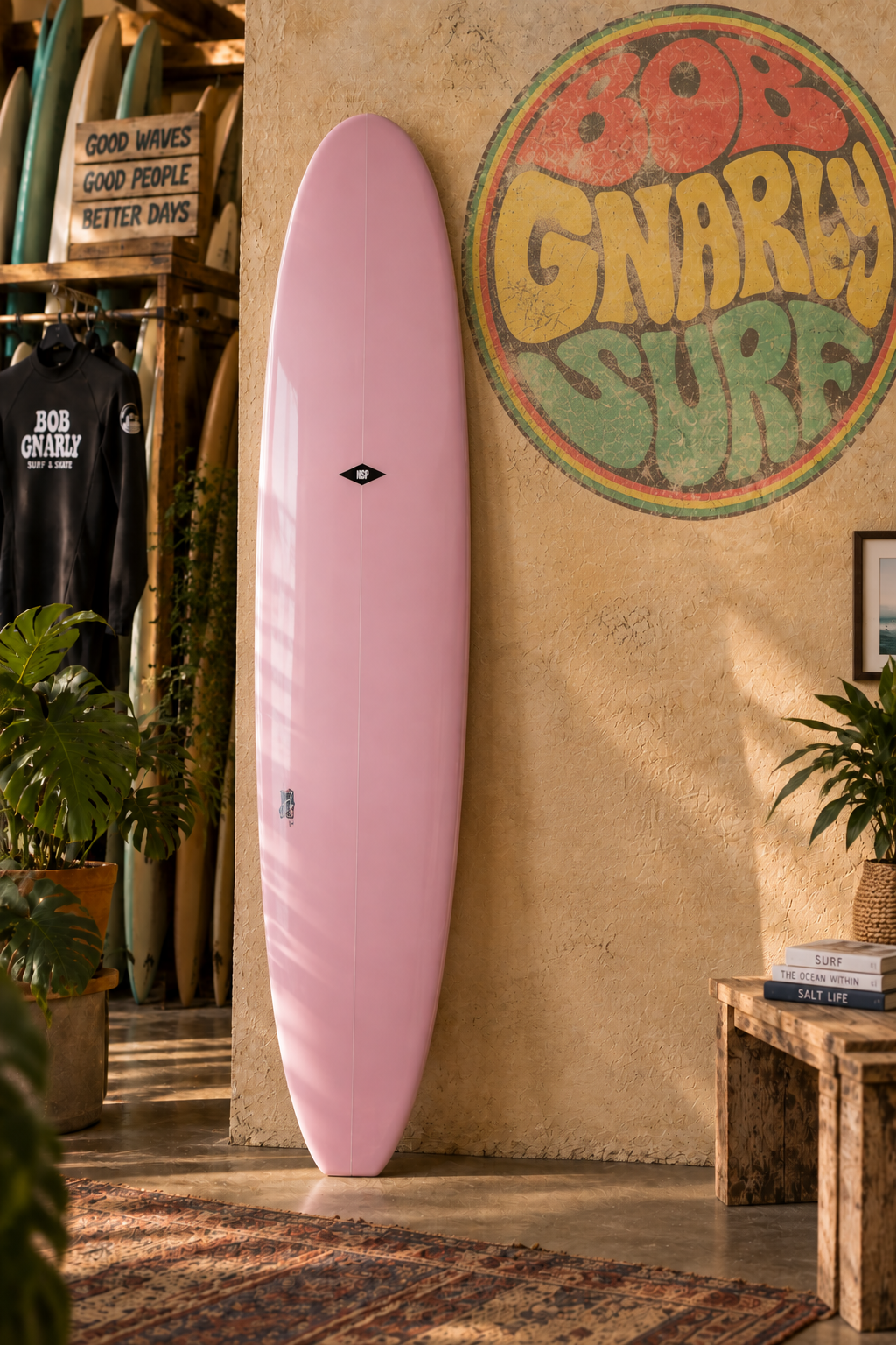 NSP Sleep Walker PU Noserider Longboard 9'2" Pink Surfboard NSP