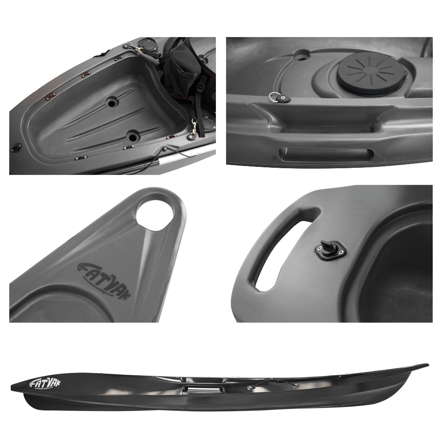 Mahee Eco Tandem Kayak | 100% Ocean Plastic | Black | Stable & Durable Sit-on-Top Kayak Fatyak Kayaks