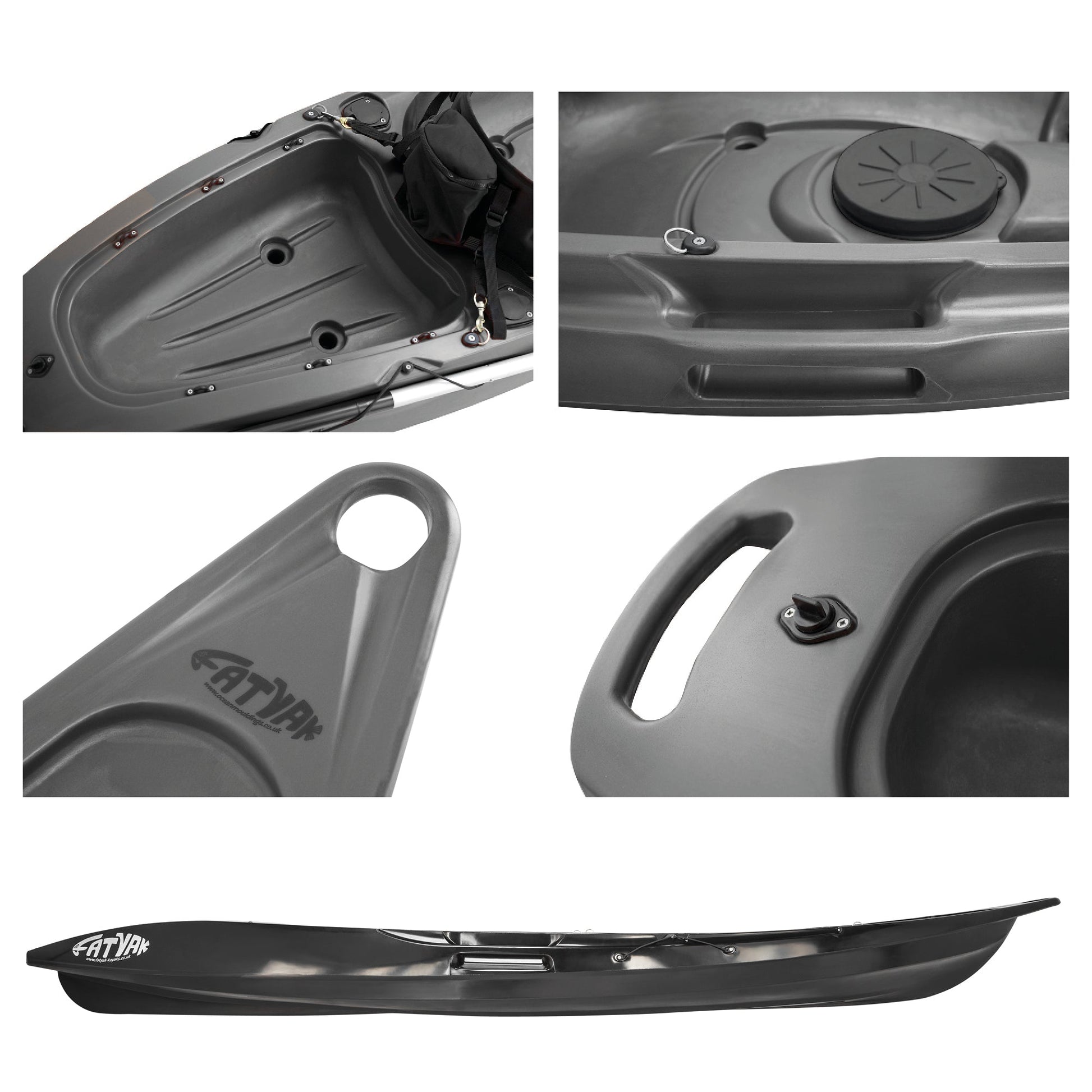 Mahee Eco Tandem Kayak | 100% Ocean Plastic | Black | Stable & Durable Sit-on-Top Kayak Fatyak Kayaks