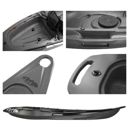 Kaafu Eco Solo Kayak | 100% Ocean Plastic | Black | Lightweight & Stable