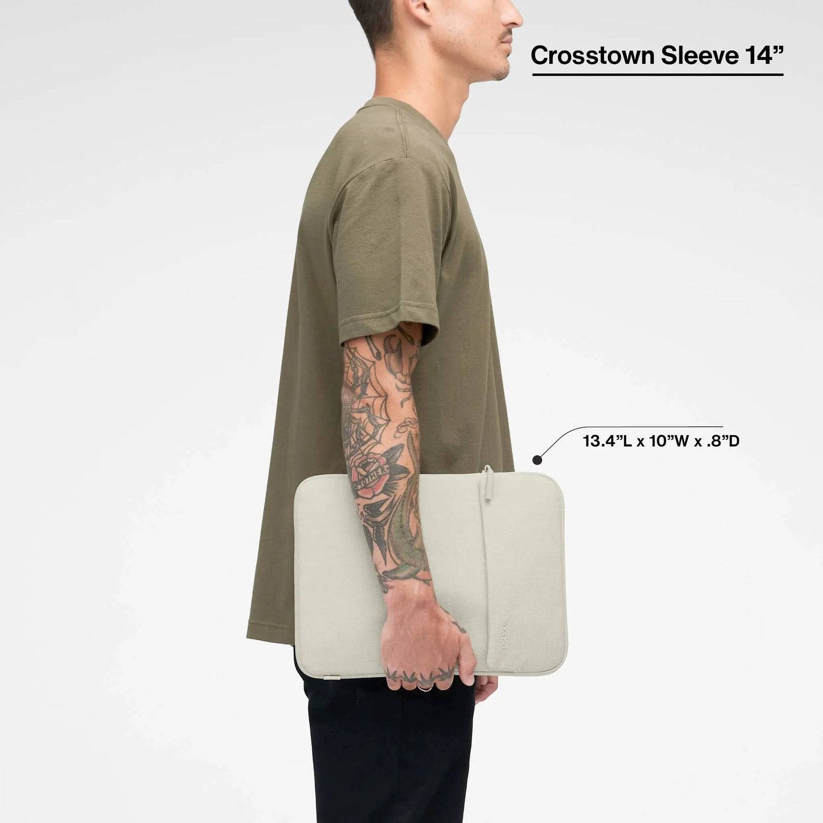 INCASE Crosstown Sleeve with Woolenex for 14-inch Laptop - Limestone bag INCASE