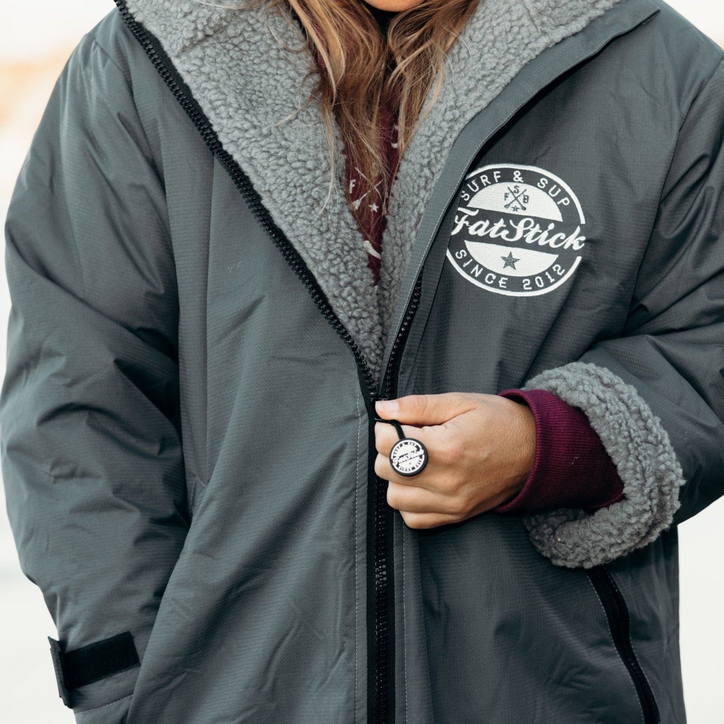 FREE BEANIE | Recycled Fleece Changing Robe “FatWrap” | Waterproof |Beach | Swimming | Surfing | Coat Accessories/Bags FatStick Boards