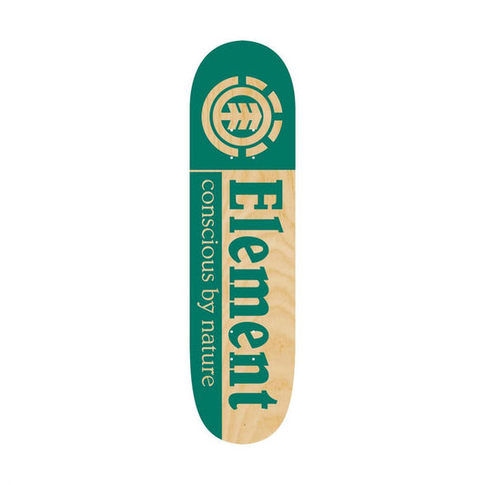 Element Team Deck Section Natural Wood / Teal Green Street Element 8.25