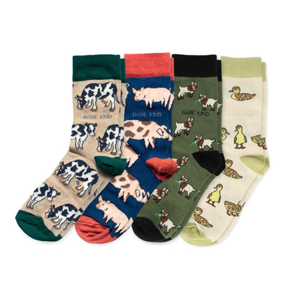 Farm Rainbow Bundle of 4 Bamboo Sock Set Socks Bare Kind