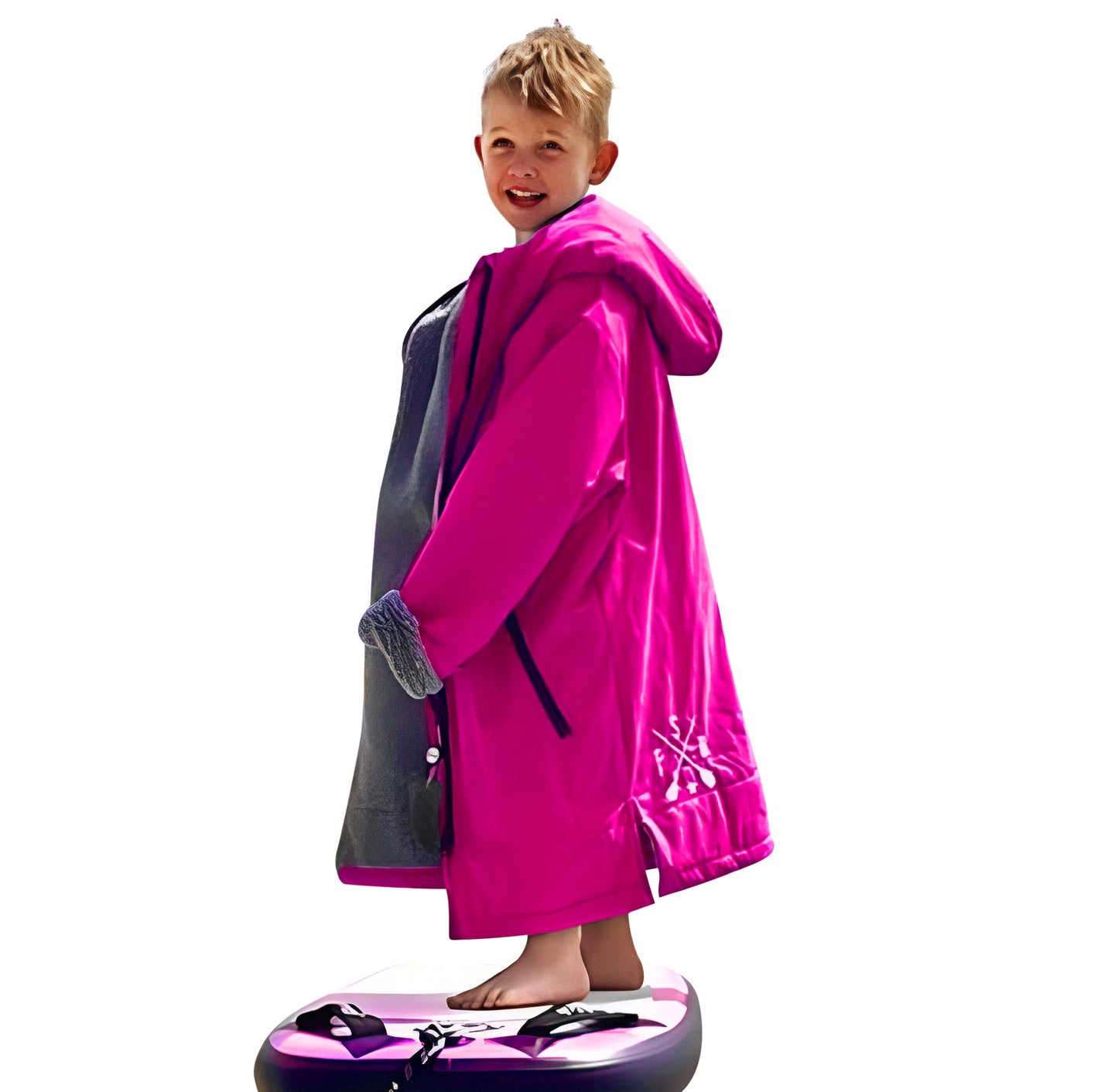 FatStick Kids Childs Changing Robe “FatWrap” With Sherpa Fleece Lining Accessories/Bags FatStick Boards Hot Pink & Free Hat Kids 7-11 years