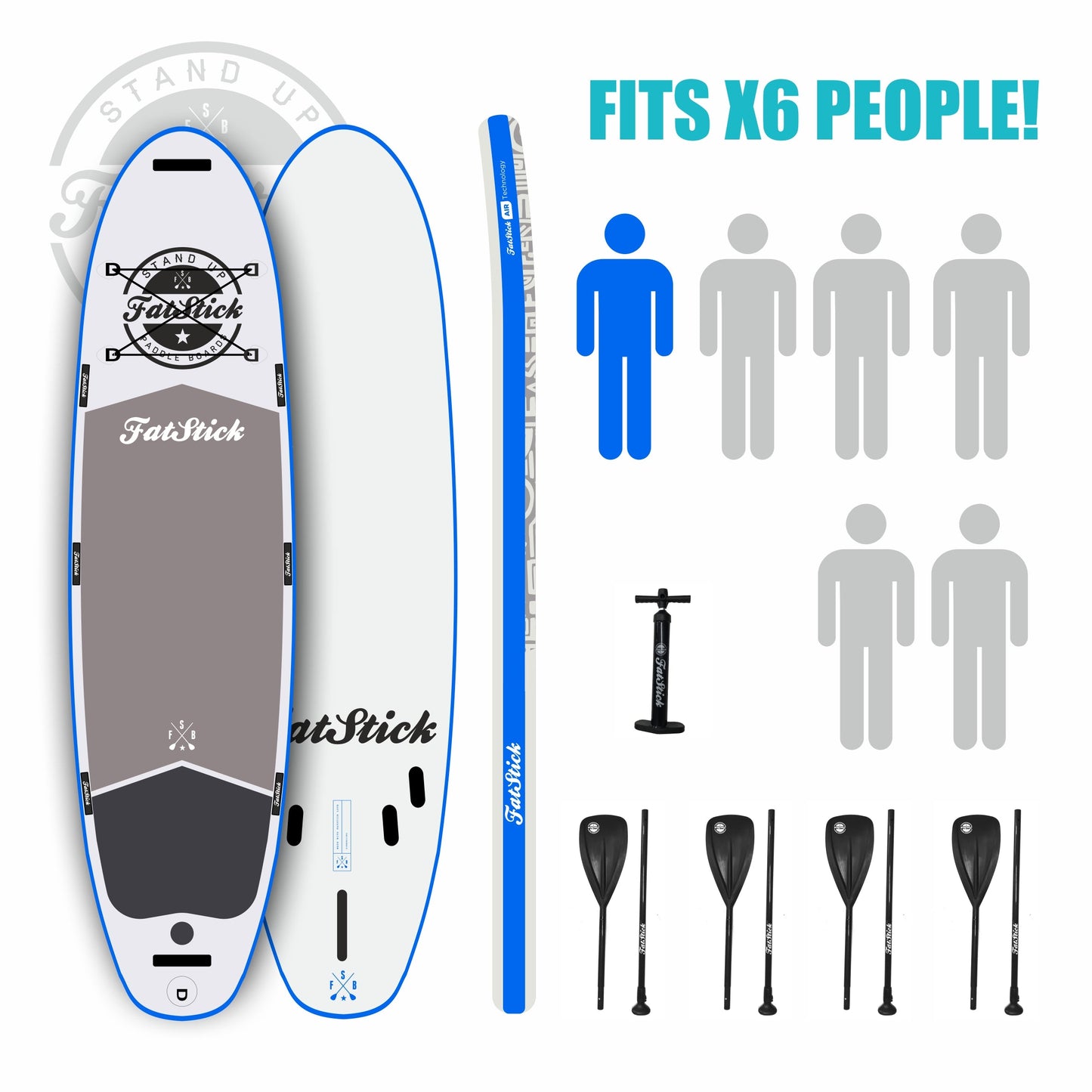 XL Giant FatStick Paddle Board Package | Fleet | Hire SUPs FatStick Boards