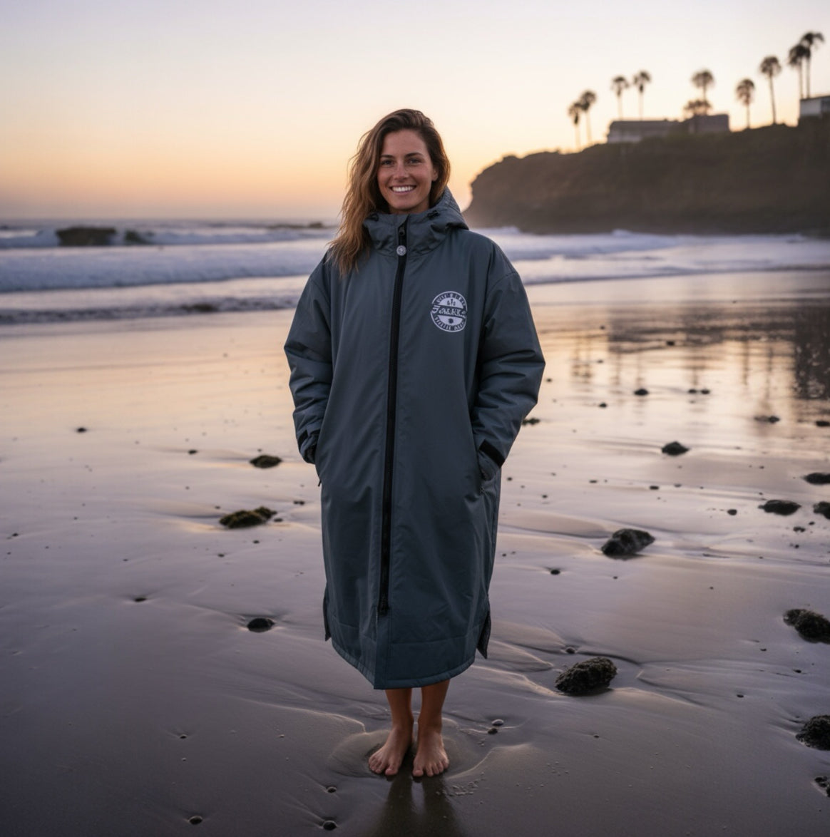 FREE BEANIE | Recycled Fleece Changing Robe “FatWrap” | Waterproof |Beach | Swimming | Surfing | Coat Accessories/Bags FatStick Boards