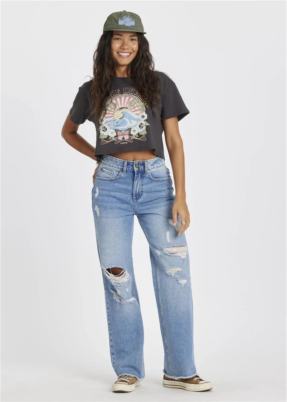 Sisstrevolution The Cruiser Crop Tee ladies tee Sisstrevolution Black S