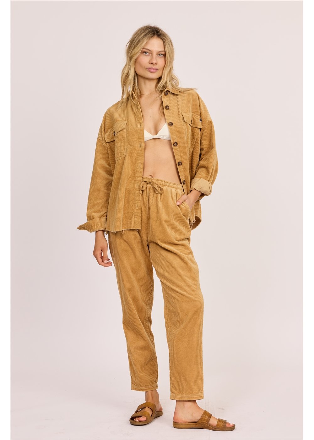 Sisstr After Hours Cord Shacket ladies jacket Sisstrevolution rattan XS