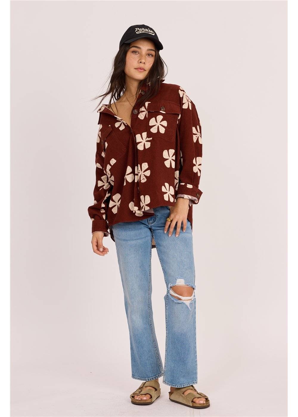 Sisstrevolution Lush Palms Woven ladies blouse Sisstrevolution