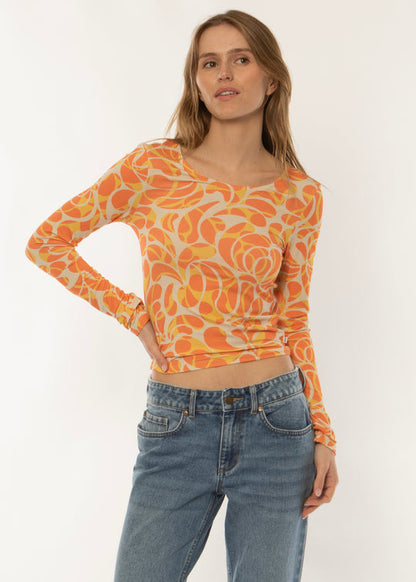 Sisstrevolution Skyscape LS Knit ladies top Sisstrevolution Coral XS