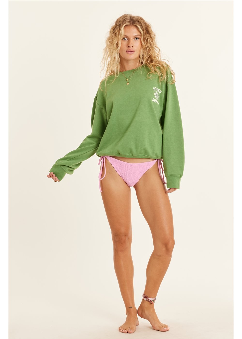 Sisstrevolution Lucia Long Sleeve Fleece Crew ladies crew Sisstrevolution