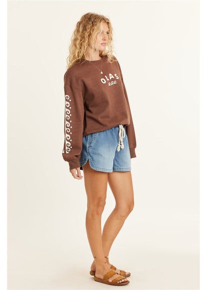 Sisstrevolution Lucia Long Sleeve Fleece Crew ladies crew Sisstrevolution