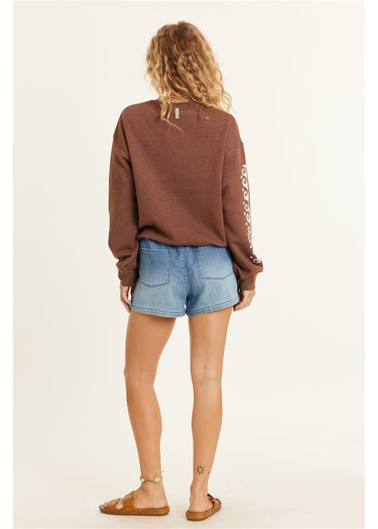 Sisstrevolution Lucia Long Sleeve Fleece Crew ladies crew Sisstrevolution