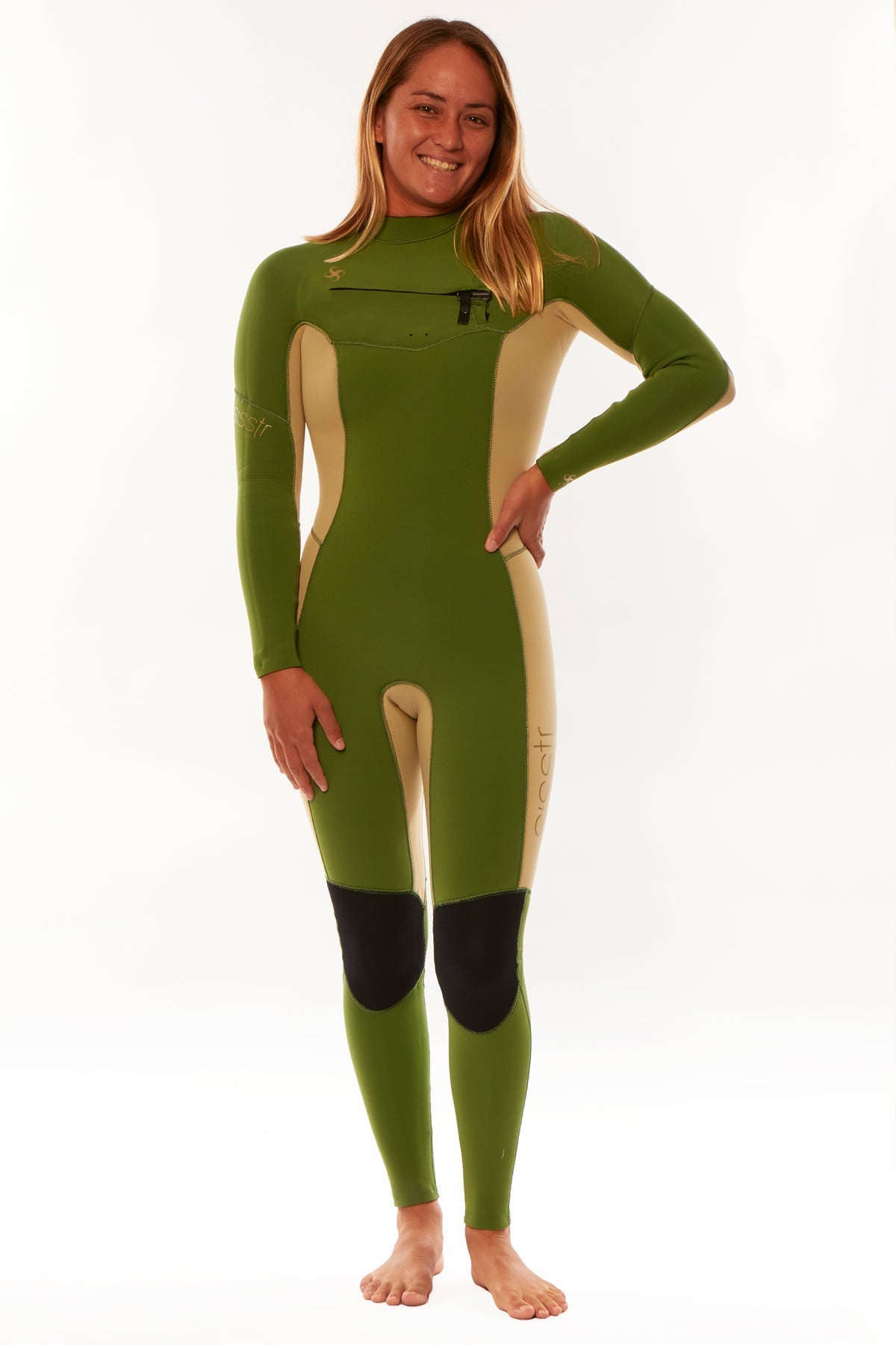 Sisstrevolution 7 seas 4/3 chest zip wetsuit ladies wetsuits Sisstrevolution Green UK4