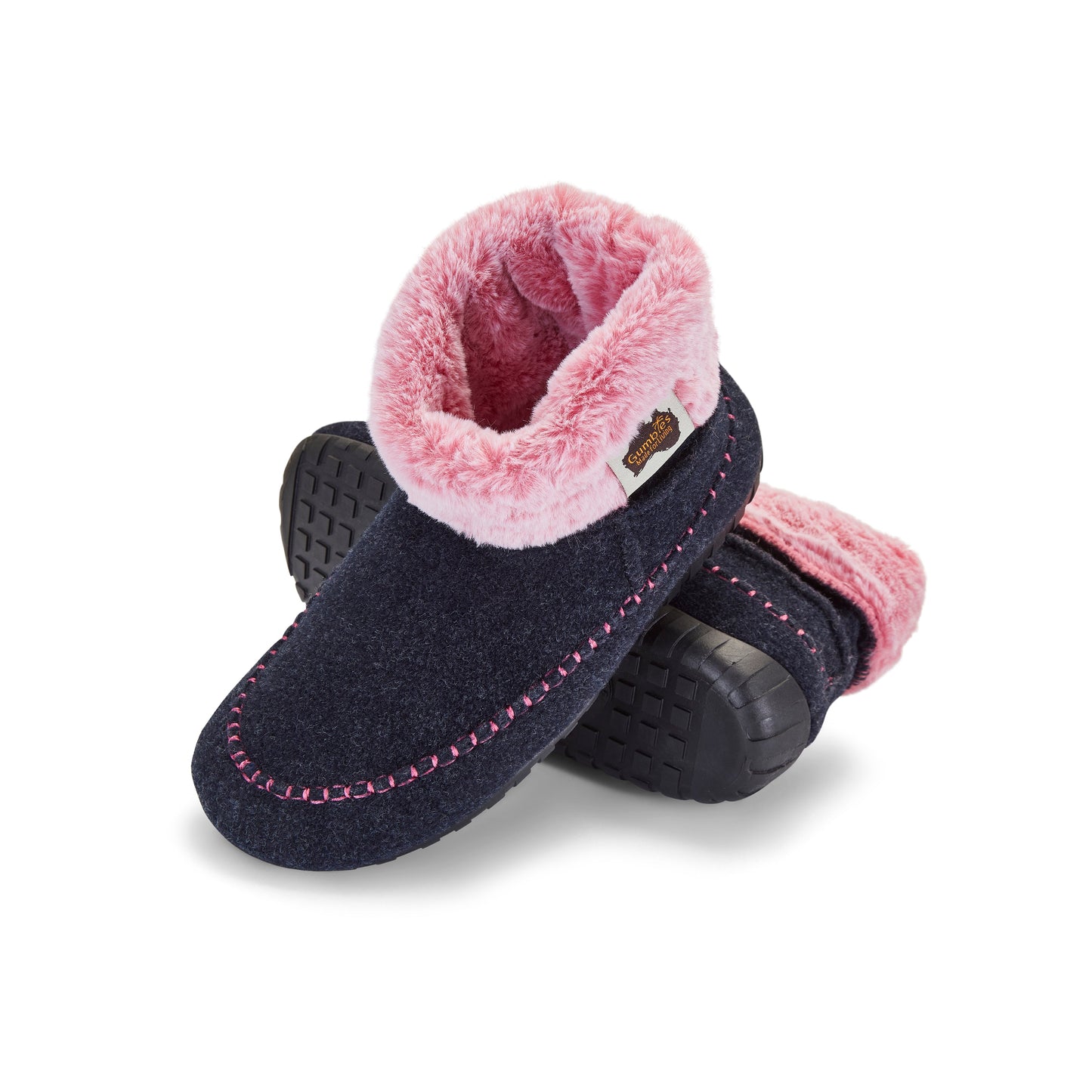 Ossa High - Women's - Navy & Pink Ossa High Slippers Gumbies