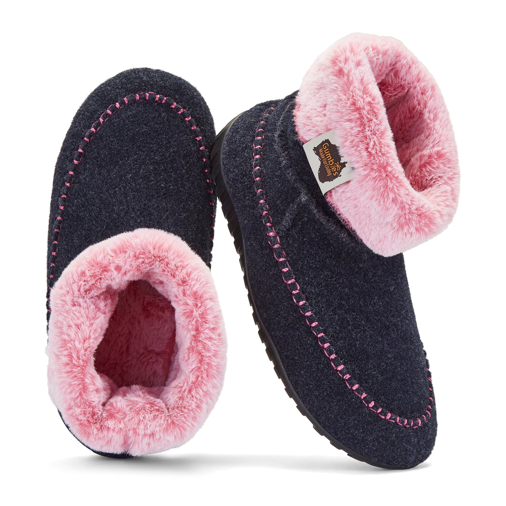 Ossa High - Women's - Navy & Pink Ossa High Slippers Gumbies