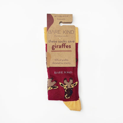 Save the Giraffes Bamboo Socks Socks Bare Kind