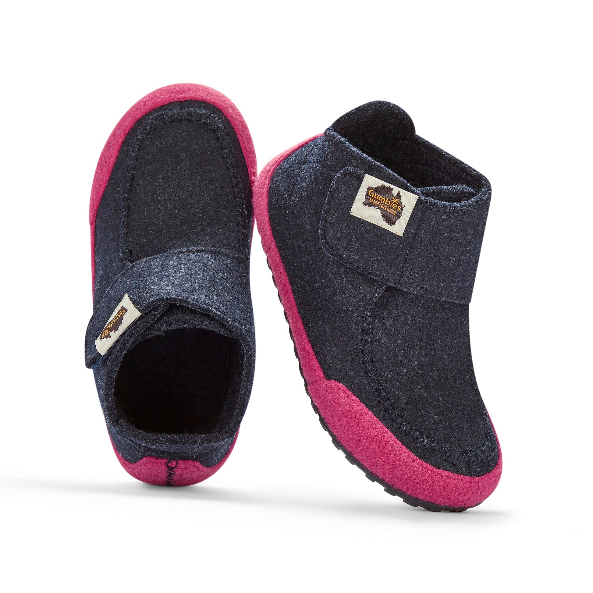 Quokka - Women's - Navy & Pink Quokka Slippers Gumbies