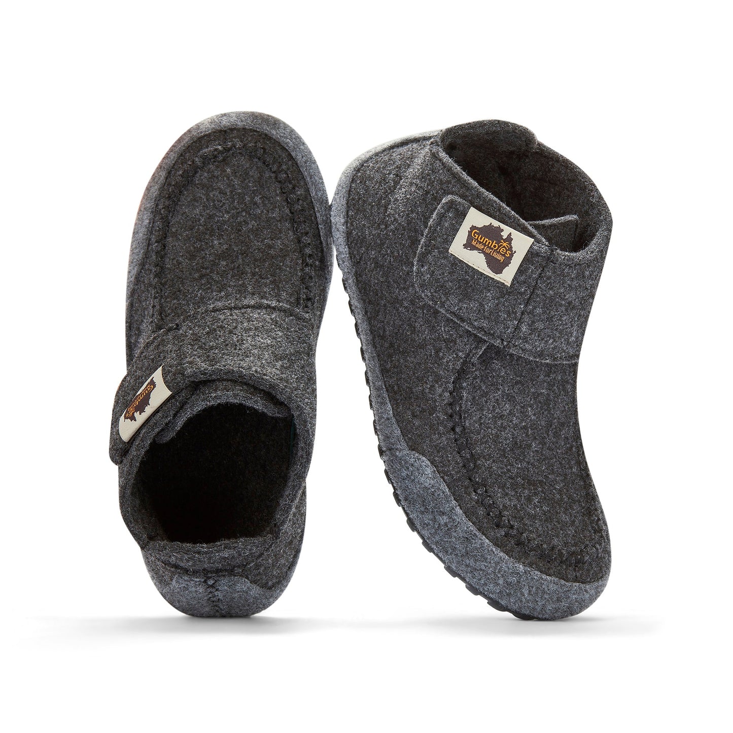 Quokka - Women's - Charcoal & Grey Quokka Slippers Gumbies