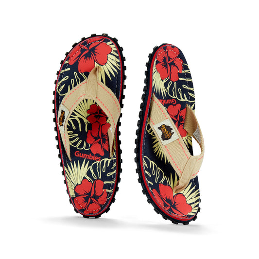 Islander Flip-Flops - Men's - Denim Hibiscus Islander Flip-Flops Gumbies