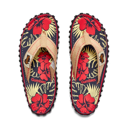 Islander Flip-Flops - Men's - Denim Hibiscus Islander Flip-Flops Gumbies