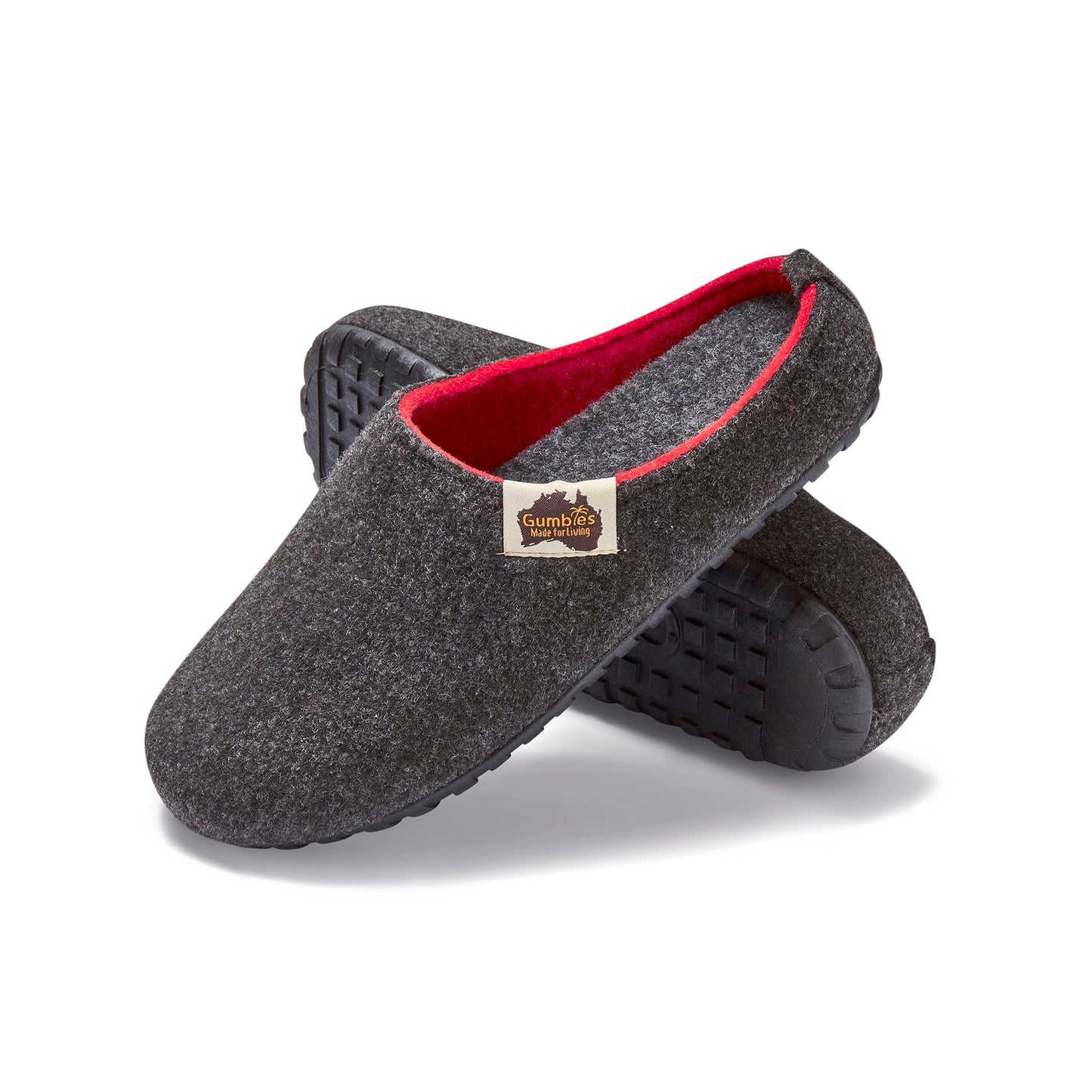 Outback - Men's - Charcoal & Red Outback Slippers Gumbies