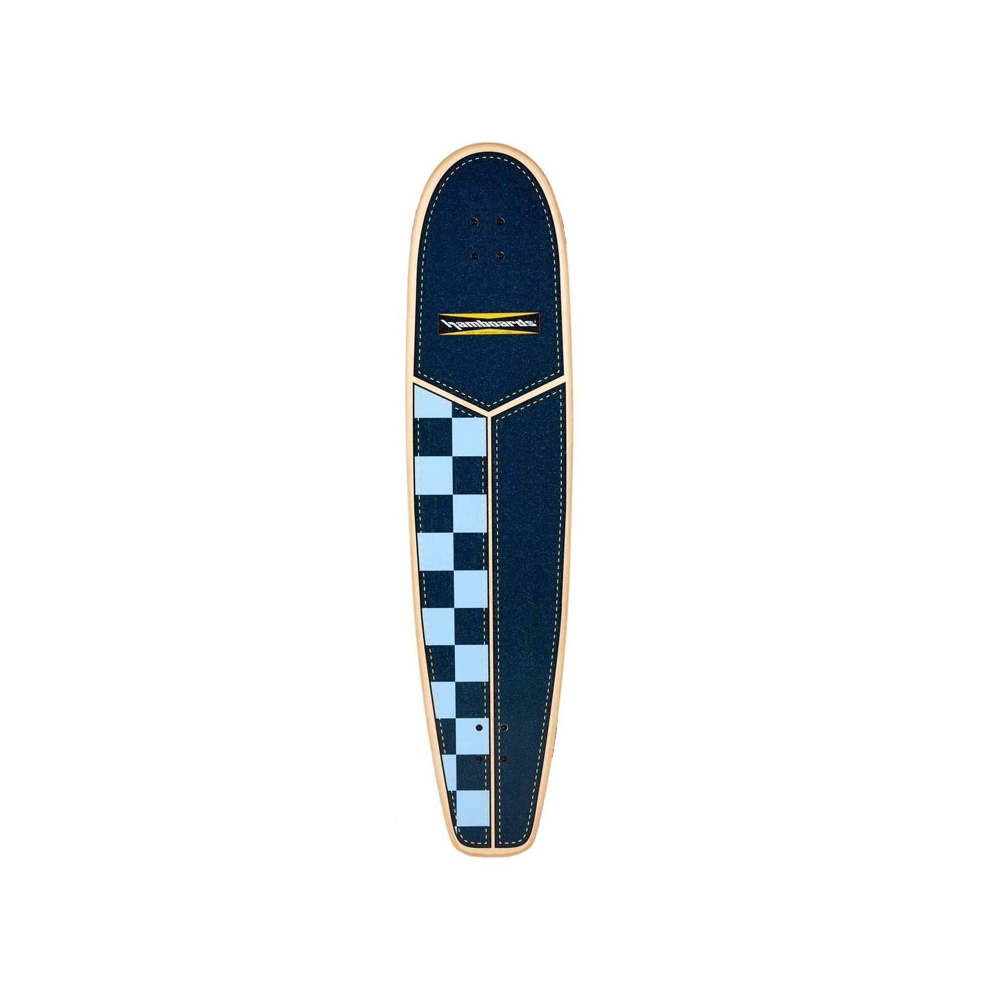 Hamboards - 45" The Huntington Hop - Navy/Light Blue Checkers - Deck Only Skateboards Hamboards