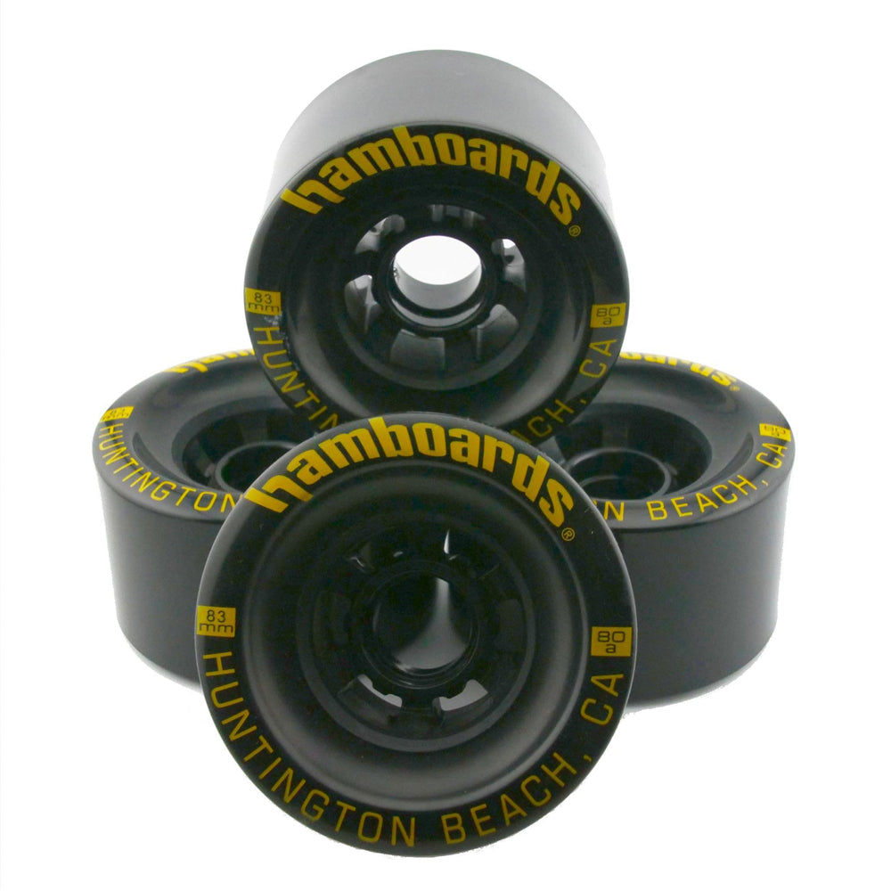Hamboards - Black Wheels - 83mm 80A Skateboard Wheels Hamboards
