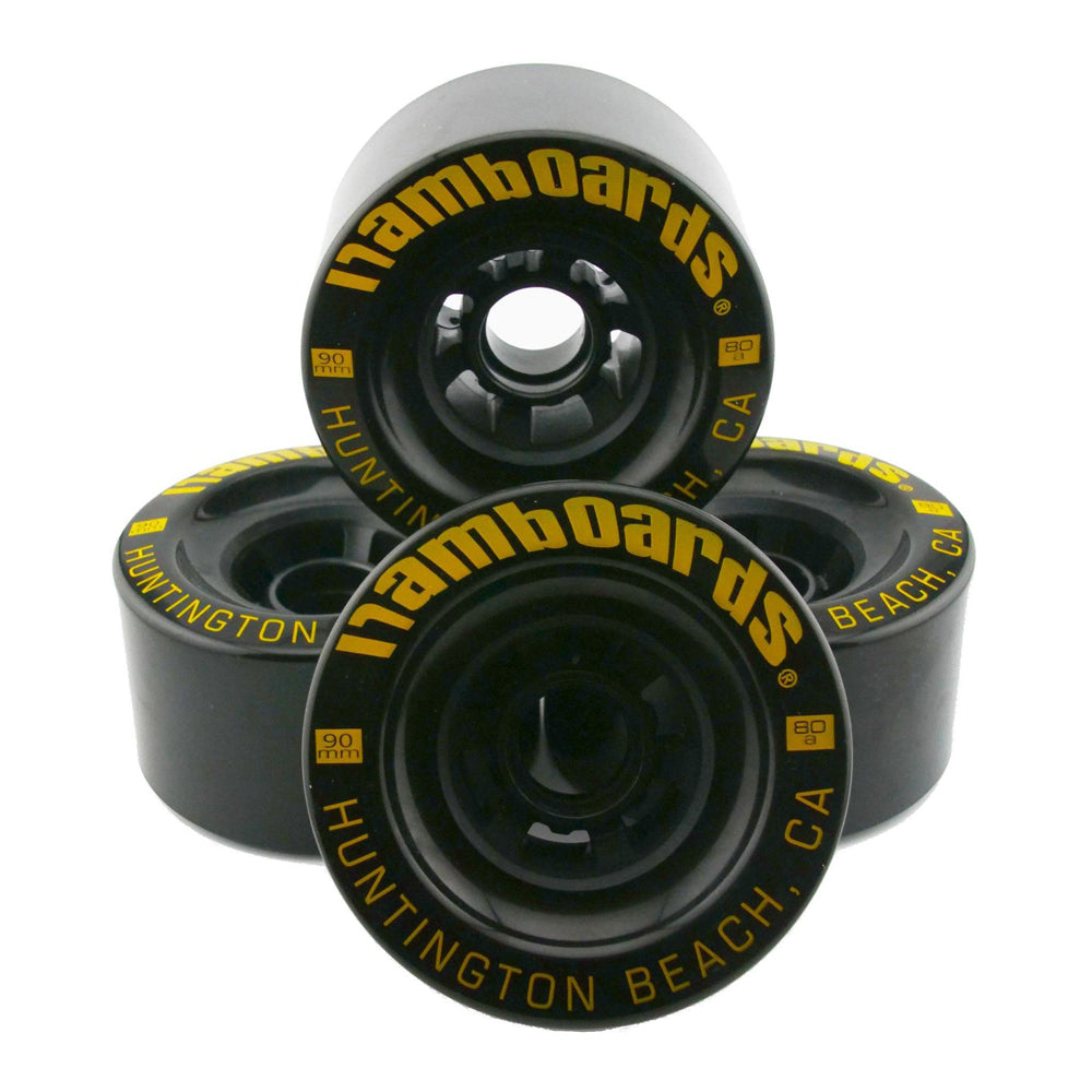 Hamboards - Black Wheels - 90mm 80A Skateboard Wheels Hamboards