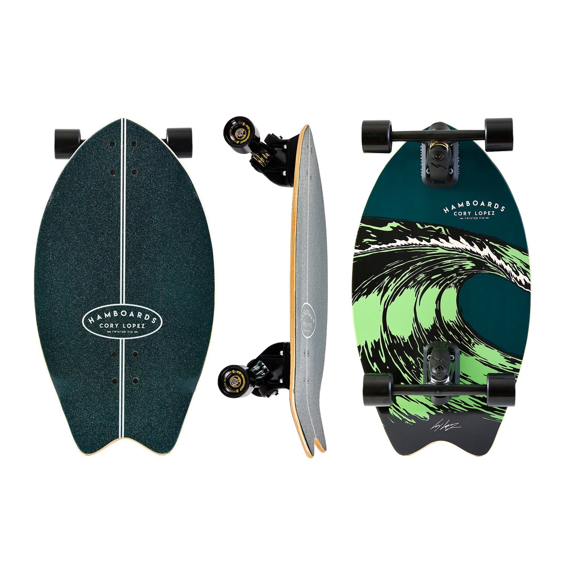 Hamboards - 26" The Corey Lopez Twisted Fin - Dark Teal Skateboards Hamboards