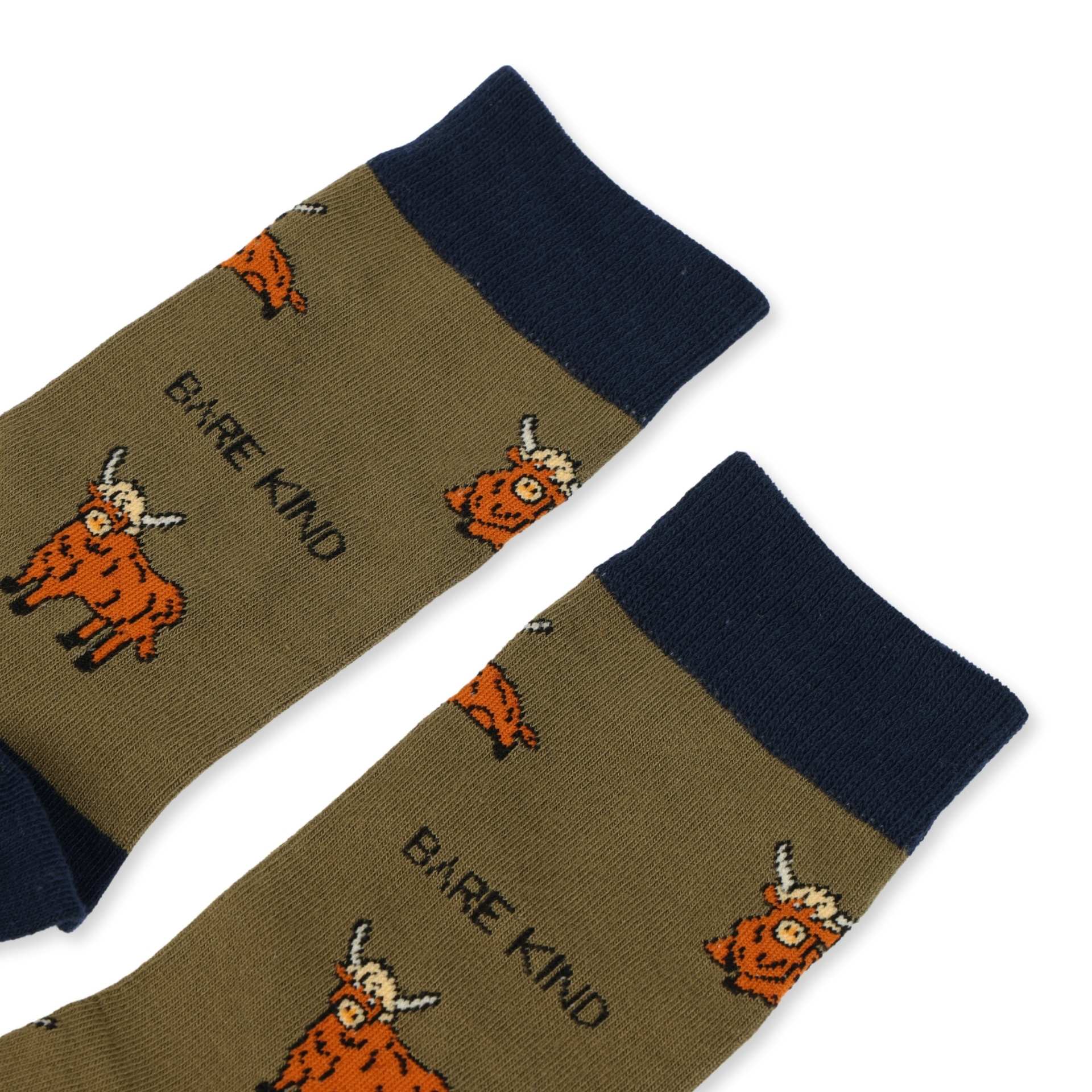 Save the Green Highland Cow Bamboo Socks Socks Bare Kind