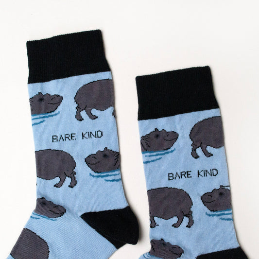 Save the Hippos Bamboo Socks Socks Bare Kind