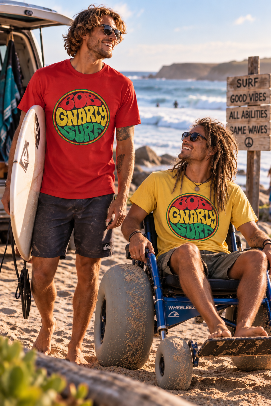 Bob Gnarly Surf Retro Circle T-Shirt T-Shirt Bob Gnarly Surf