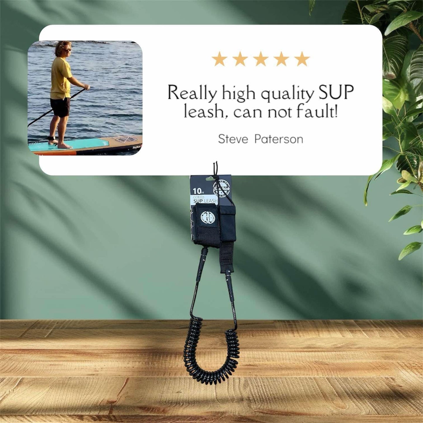 Coiled SUP Paddle Board Ankle Leash 10ft Sale items FatStick Boards