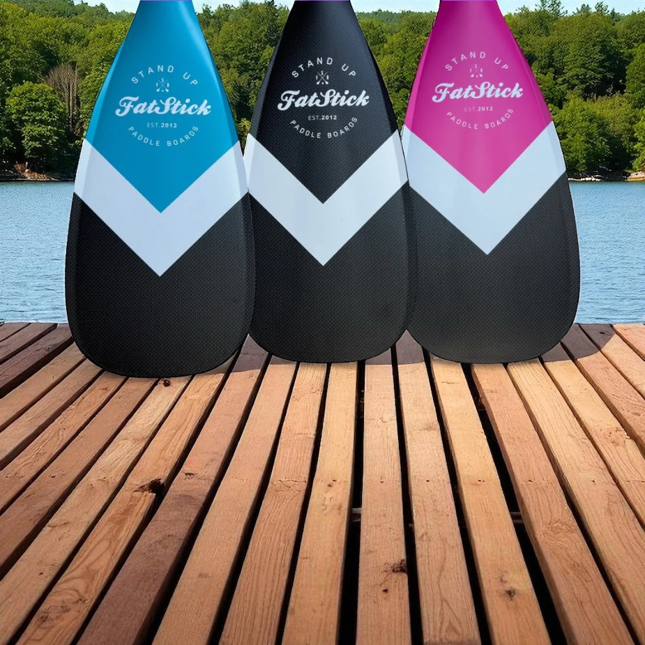 FREE BAG | 3 Piece Full Carbon Paddle Board Paddle - Blue/Pink/Black FatStick Boards
