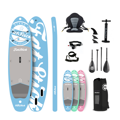 NEW 2026 AirStick 10'6 Inflatable Stand Up Paddle Board | SUP Package SUPs FatStick Boards Blue