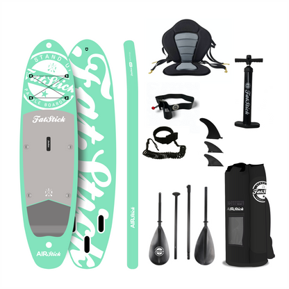 NEW 2026 AirStick 10'6 Inflatable Stand Up Paddle Board | SUP Package SUPs FatStick Boards Green