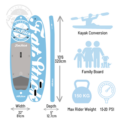 NEW 2026 AirStick 10'6 Inflatable Stand Up Paddle Board | SUP Package SUPs FatStick Boards