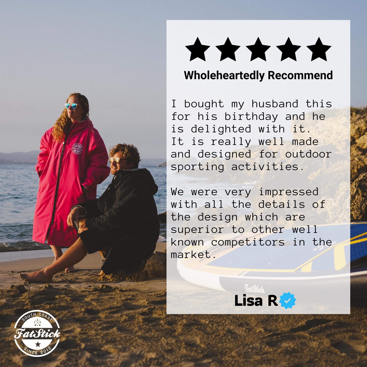 FREE BEANIE | Recycled Fleece Changing Robe “FatWrap” | Waterproof |Beach | Swimming | Surfing | Coat Accessories/Bags FatStick Boards