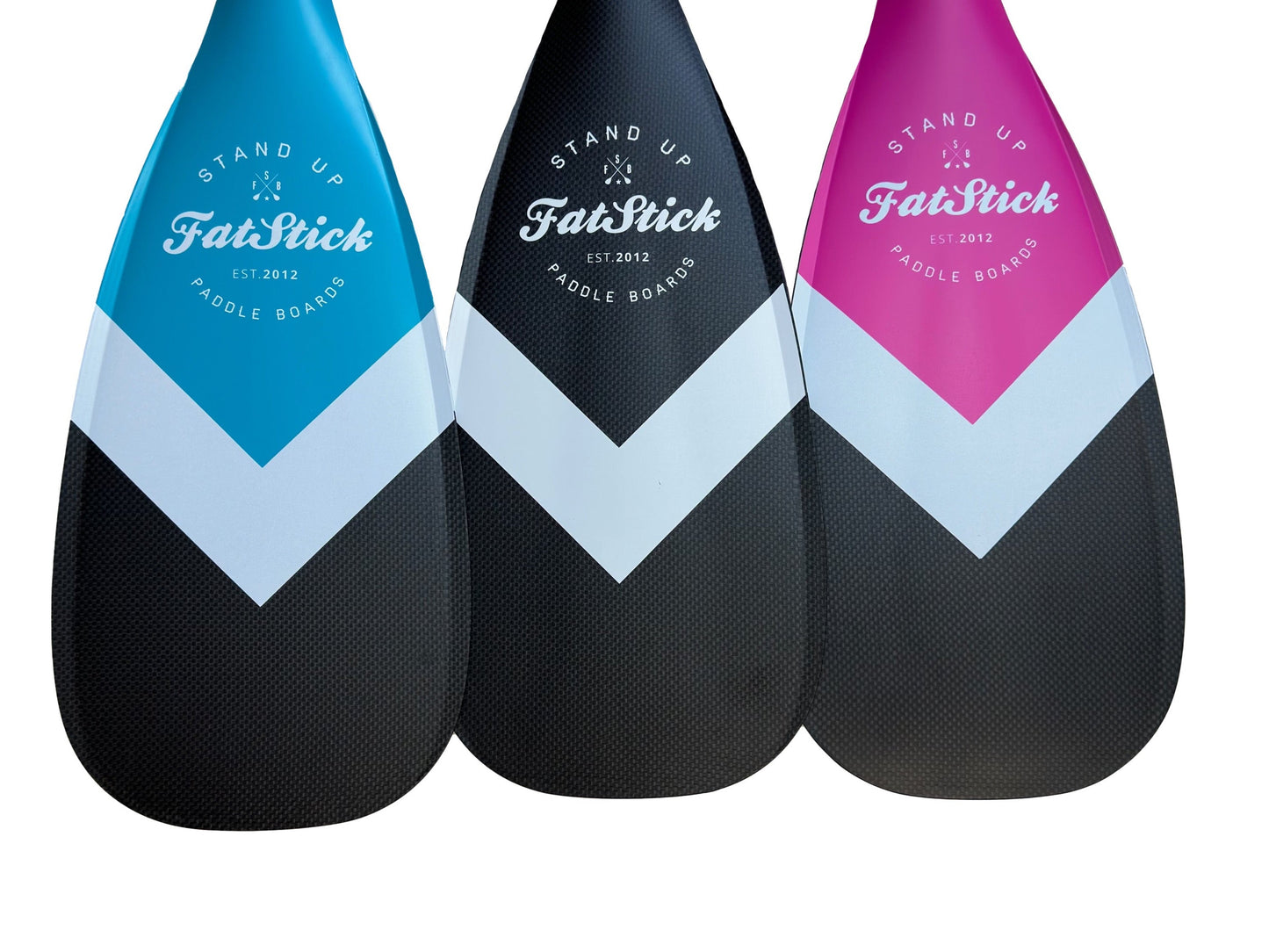 FREE BAG | 3 Piece Full Carbon Paddle Board Paddle - Blue/Pink/Black FatStick Boards