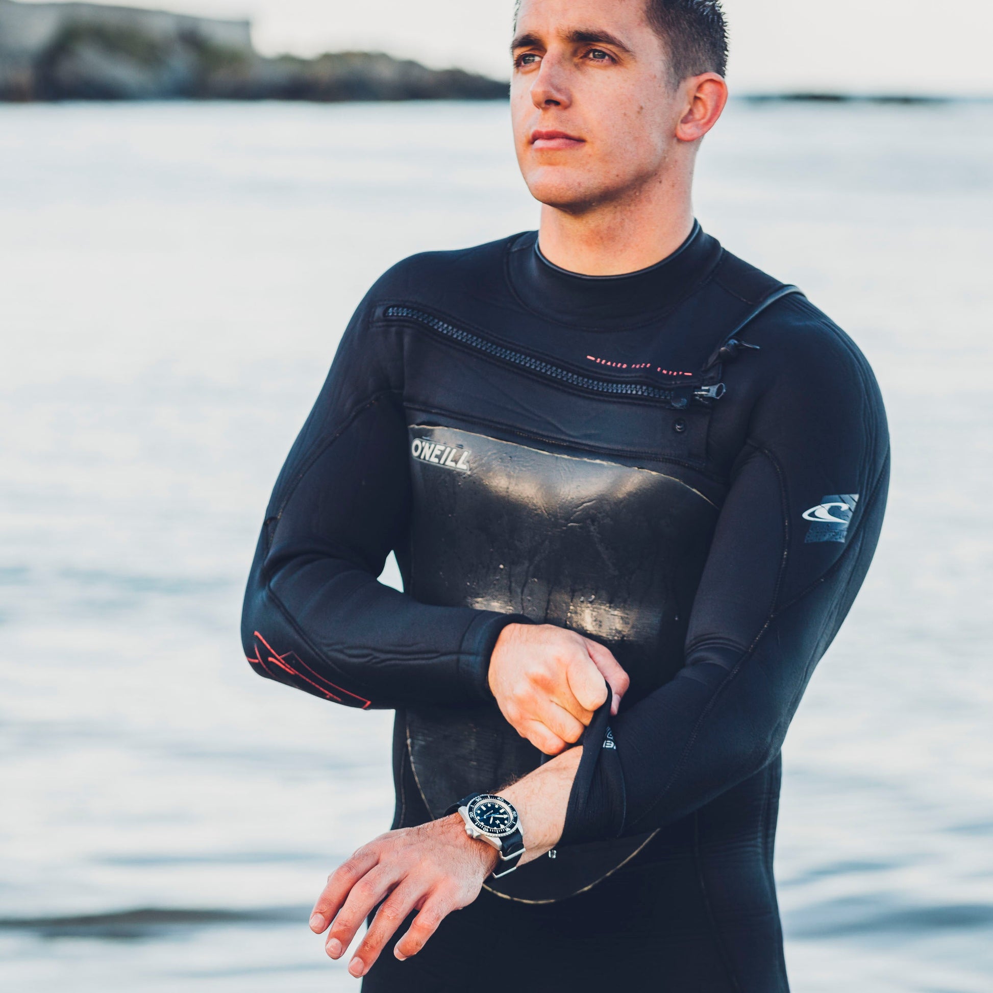 'Atlantic' Dive Watch (40mm) | Seal Black NATO Watches Rotate North