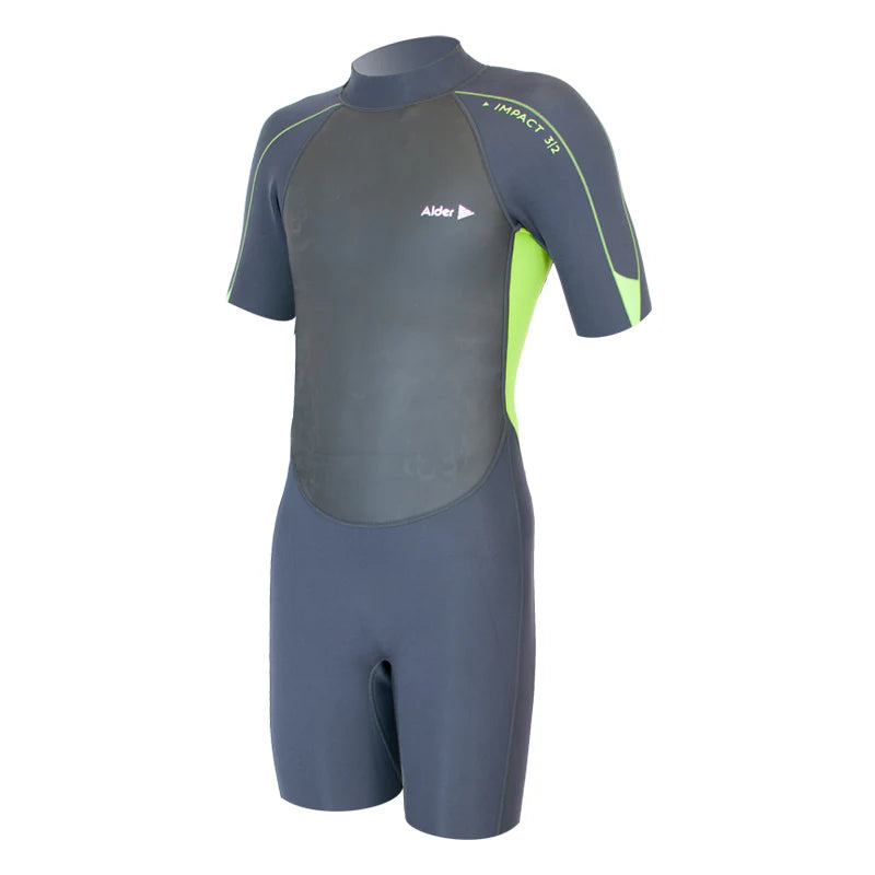 Alder Impact Junior 3/2 Shorty Kids Wetsuit Wetsuit Alder Green Age 6