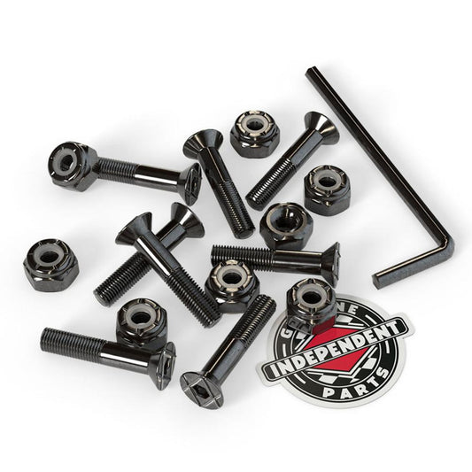 Indy Parts Precision Skateboard Allen Bolts 1" Hardware Set Black Skateboard Small Parts indy