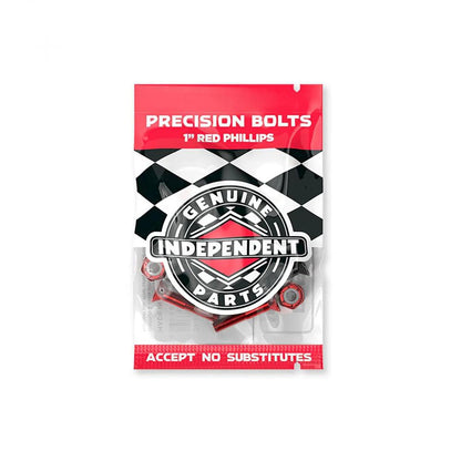 Indy Parts Precision Skateboard Phillips Bolts 1" Hardware Set Black/Red Skateboard Small Parts indy