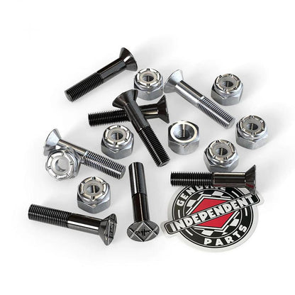 Indy Parts Precision Skateboard Phillips Bolts 1" Hardware Set Black/Silver Skateboard Small Parts indy