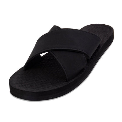 Indosole - Mens Sandals - ESSNTLS Cross - Black Sandals Indosole UK 6/7 - EU 39/40