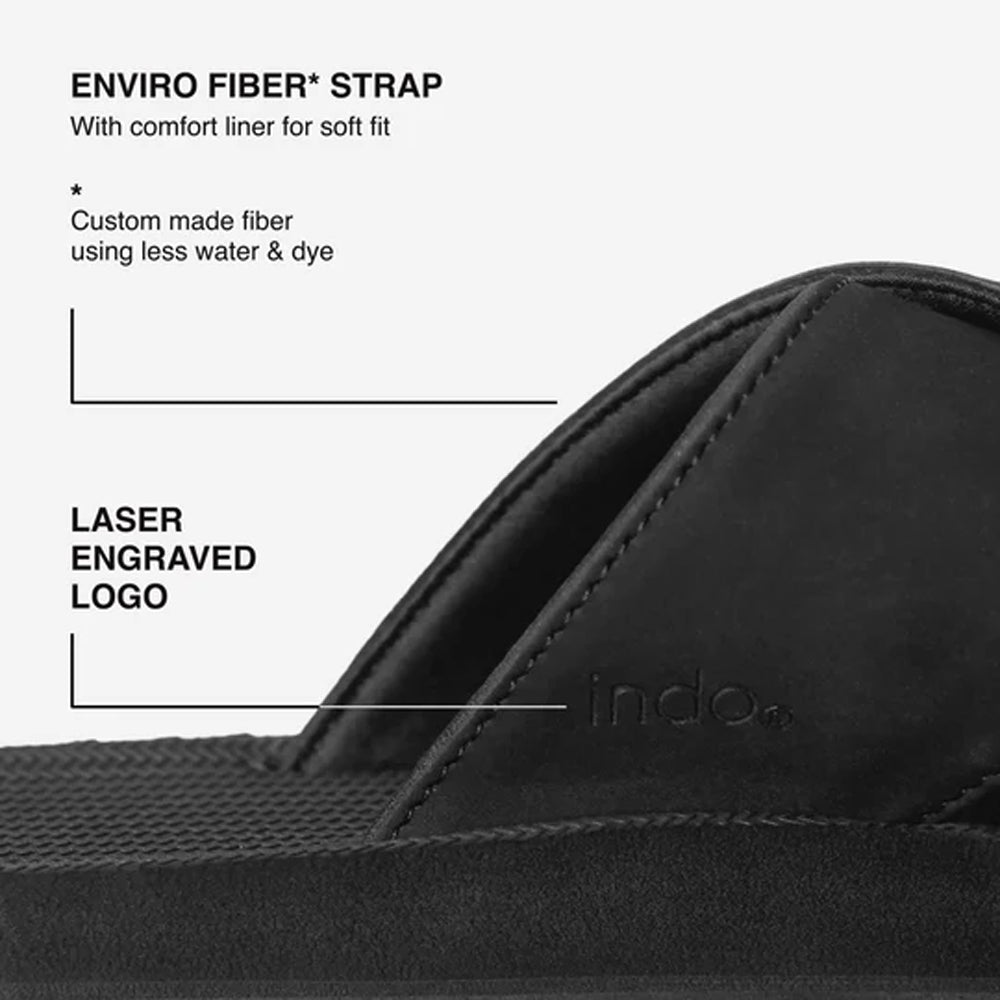 Indosole - Mens Sandals - ESSNTLS Cross - Black Sandals Indosole